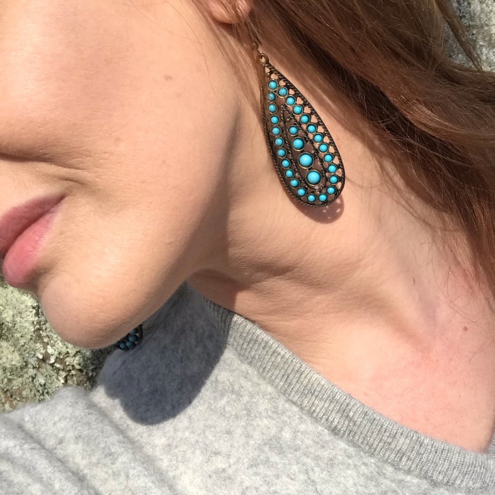$18 Turquoise statement earrings - Picture 4 of 6